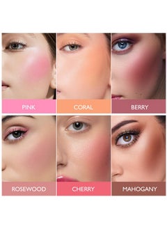 KYDA Powder Blush Radiant Glow Face Blusher Blendable Formula Lasting Moisturizing Ultra Fine Lightweight Texture Pink  - Image 3