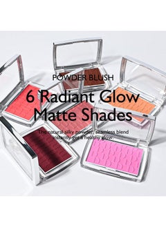 KYDA Powder Blush Radiant Glow Face Blusher Blendable Formula Lasting Moisturizing Ultra Fine Lightweight Texture Pink  - Image 5