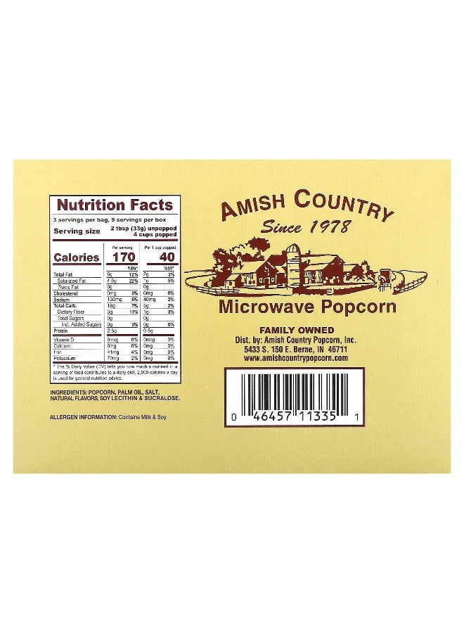 Amish Country Popcorn, Microwave Popcorn, Sweet Kettle Corn, 3 Bags, 3.5 oz (99 g) Each - Image 2
