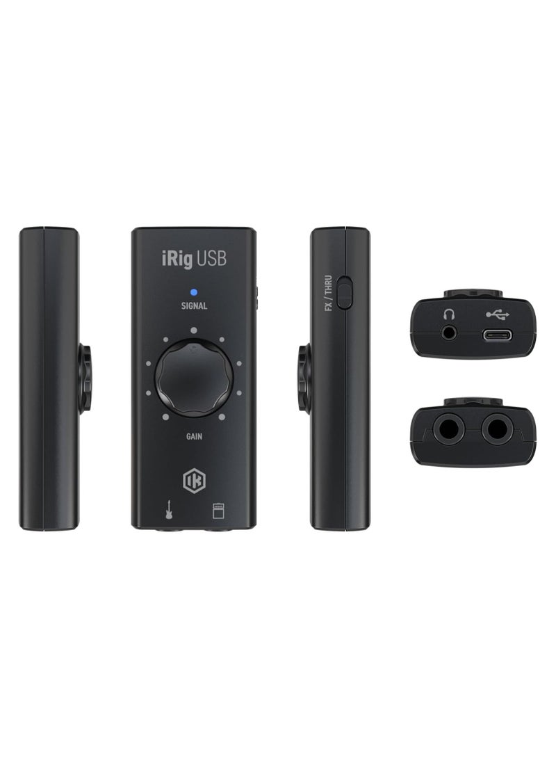 IK Multimedia واجهة جيتار USB iRig للوسائط المتعددة من IK لأجهزة iPhone 15 وiPad وAndroid وMac والكمبيوتر الشخصي، واجهة جيتار محمولة USB، ومخرجات أمبير وسماعات الرأس، وبرنامج TONEX SE وAmpliTube (موصل USB-C) - Image 5