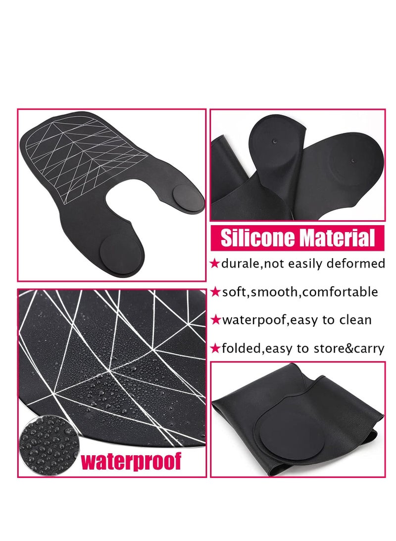 SOLARAE Hair Cutting Guide Collar, Silicone Waterproof Cutting Cape, for Hair Stylist Hair Cutting Mat, for Shoulders Hair Cut Mat with Guidelines Weighted Neck Wrap, Suitable for Salon Home Large - Image 2