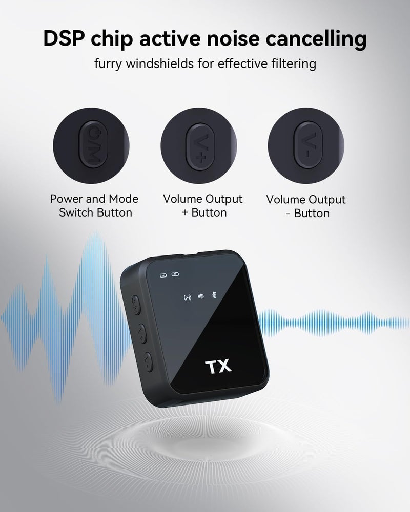Bietrun Wireless Microphone for iPhone, iPad, Android(Lightning/USB C), Dual Microphones 20 H Battery Life, Mini Microphone, Cordless Double Mics for Video Recording, YouTube, TikTok, 164FT (BIT49) - Image 5