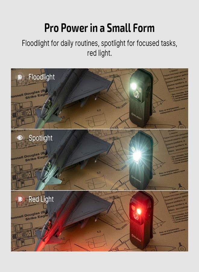 OLIGHT Oclip Pro EDC Flashlight Clip-on Light, Rechargeable 500 Lumens with Three Lighting Solutions Type-C Charging, Magnetic Flash Lights for Outdoor or Indoor Use(Phantom Squadron) - Image 2