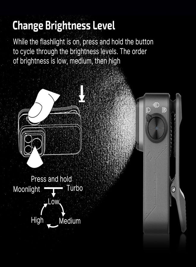 OLIGHT Oclip Pro EDC Flashlight Clip-on Light, Rechargeable 500 Lumens with Three Lighting Solutions Type-C Charging, Magnetic Flash Lights for Outdoor or Indoor Use(Phantom Squadron) - Image 5