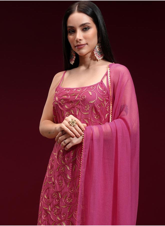 Vishudh - Women Red Embroidered Kurta Set by Styli - Image 1