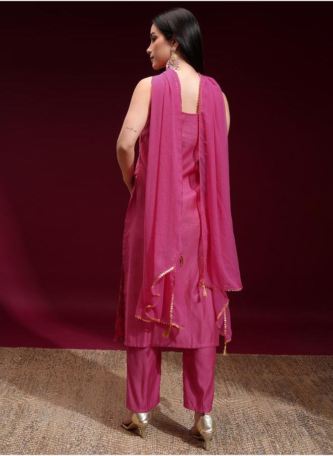 Vishudh - Women Red Embroidered Kurta Set by Styli - Image 1