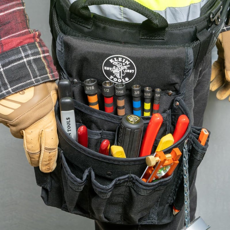 Klein Tools 32950 Ratcheting Impact Rated Hollow Power Nut Driver Set with Handle, Magnetic, Color Coded, 6 SAE Hex Sizes - Image 4