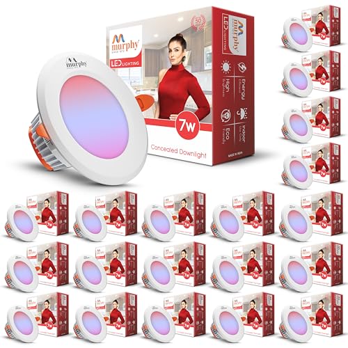 Murphy 7W VIVO 3-in-1 Round LED ConcealPanel Light Color Changing Light (Red/Blue/Pink, Pack of 20) - Image 1