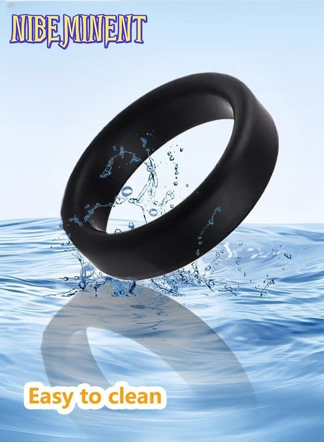 NIBEMINENT 3-piece silicone ring men's sports ring elastic fitness ring waterproof wear-resistant soft sports home - Image 2