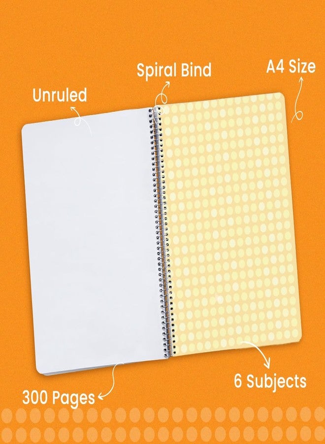 Classmate Pulse 6 Subject Notebook - Unruled, 300 Pages, Spiral Binding, 240mm*180mm - Image 2
