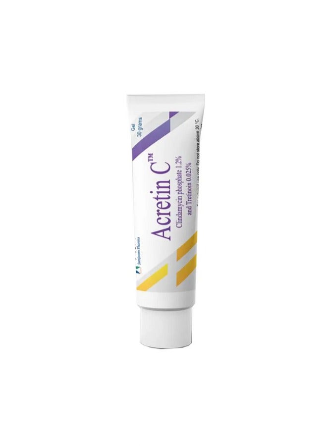 Acretin C Gel with Tretinoin 0.025% and Clindamycin 1.2%, 30g