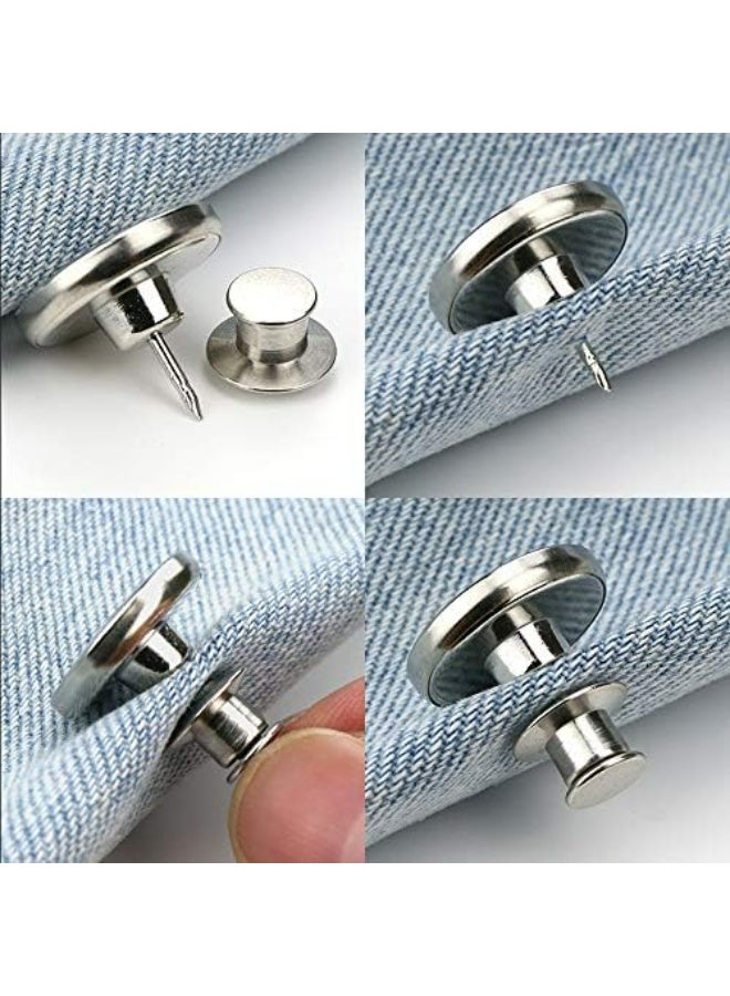 12 Pcs Buttons for Jeans,Adjustable Jean Button Pins,Pant Waist Tightener,No Sew and No Tools Instant Jean Button Pins for Pants, Simple Installation, Reusable and Adjustable - Image 4