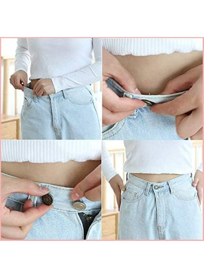 12 Pcs Buttons for Jeans,Adjustable Jean Button Pins,Pant Waist Tightener,No Sew and No Tools Instant Jean Button Pins for Pants, Simple Installation, Reusable and Adjustable - Image 5
