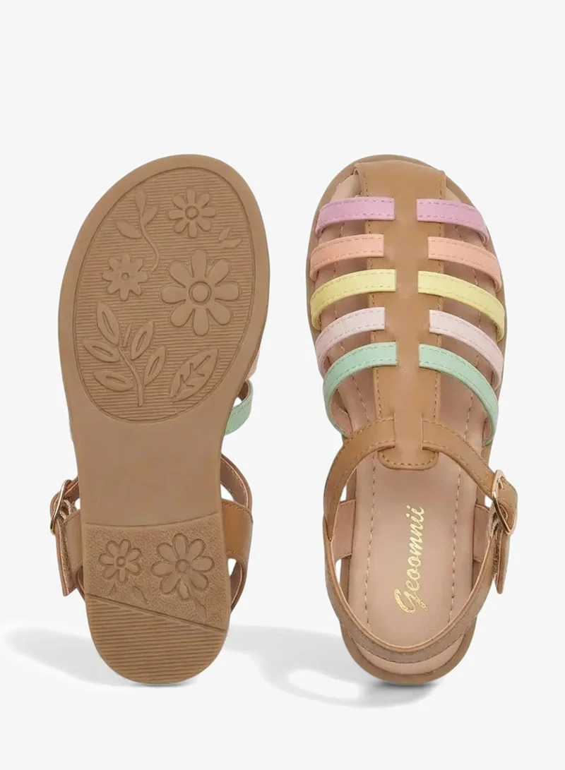 Geoomnii Multi Junior Girls’ Sandals with Backstrap – Soft, Comfortable & Secure Fit for Women | Best Price UAE