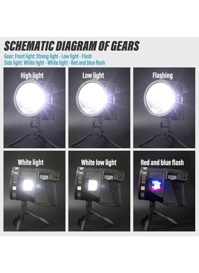 Waqif waqif Bright Rechargeable Flashlight Portable Handheld Spotlight Searchlight 90000mAh 1200LM with 34 LED Lights Modes High Lumen Waterproof Flashlight Portable with USB Output Power Bank  - Image 5