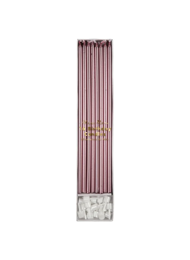 Meri Meri Metallic Pink Long Candles