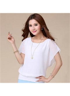 Spring And Summer New Large Size Women's Clothing Chubby Girl Summer Short-sleeved Women's T-shirt Loose Slimming Chiffon Shirt Top For Women