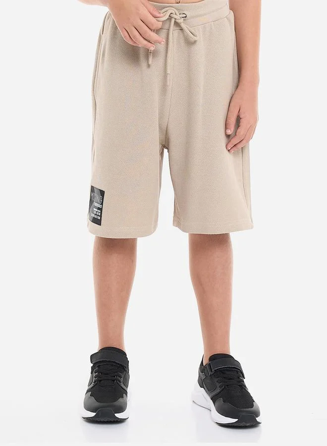 victor and jane Victor And Jane Beige Cotton Short Sleeve T-Shirt and Shorts Set