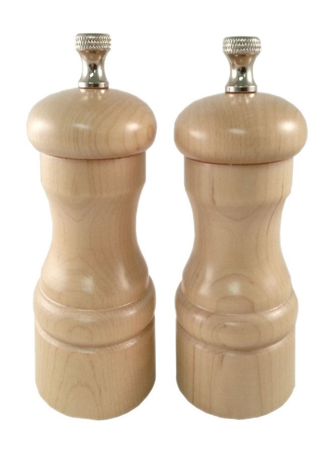 Chef Specialties 4 Inch Capstan Pepper Mill and Salt Mill Set - Natural - Made in USA