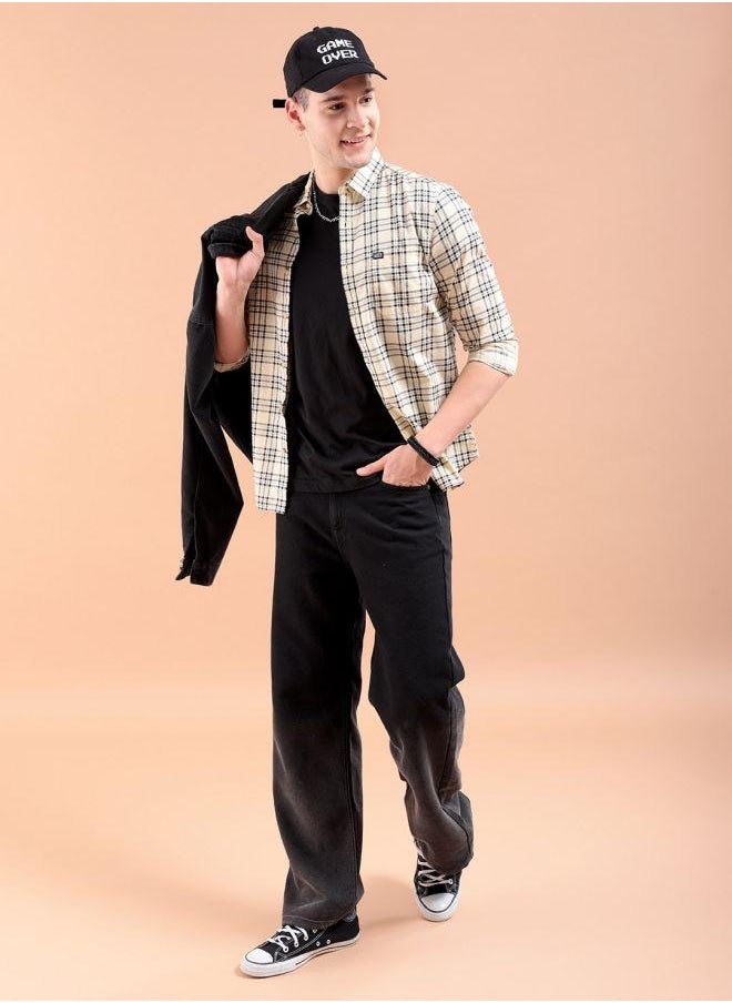 The Indian Garage Co - Men Slim Fit Checkered Full Sleeves Spread Collar Casual Shirt - Image 1
