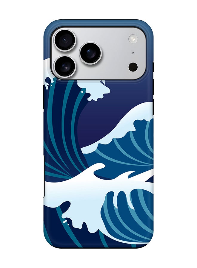 Stylizedd Tough Pro Magnetic Case for iPhone 17 Pro Max, Dual Layer hybrid PC + TPU Mobile Cover Matte - Japanese Sea