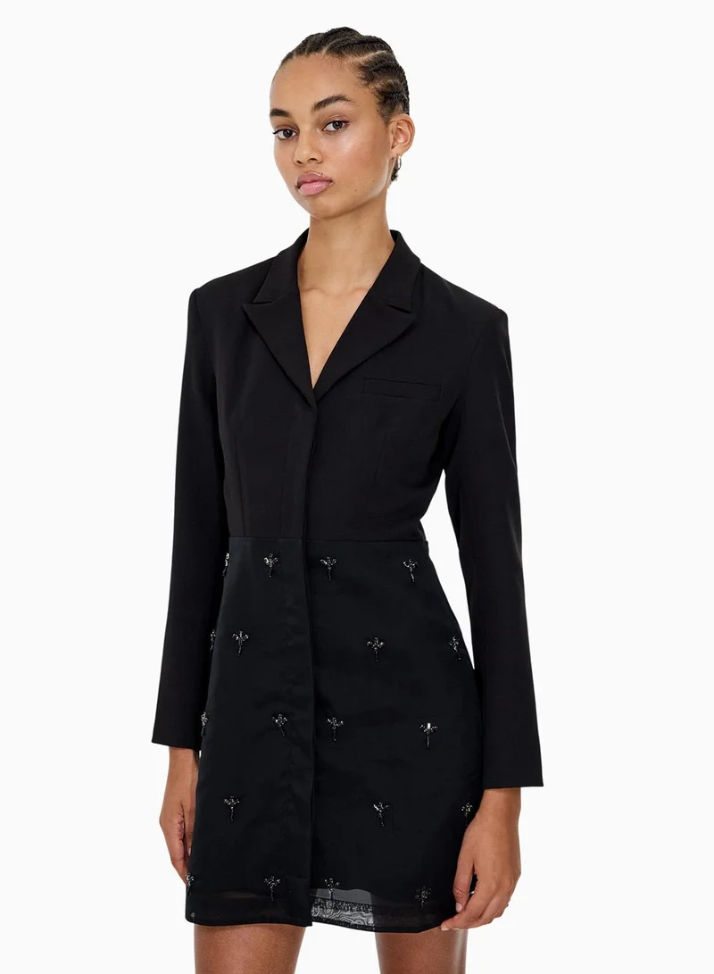 French Connection Blackout Darcy Embellished Tailored Dress for Women | Best Price UAE