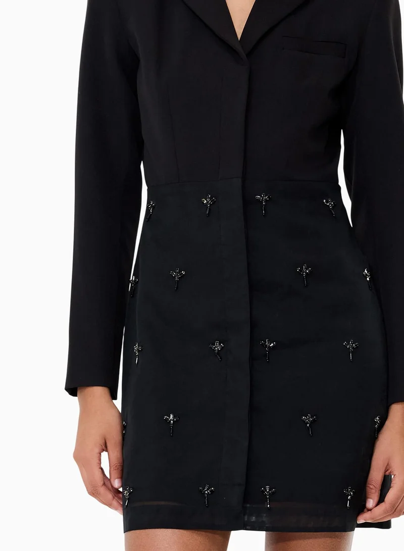 French Connection Blackout Darcy Embellished Tailored Dress for Women | Best Price UAE