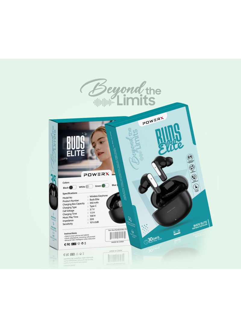 PowerX Buds 5.3 Wireless Bluetooth Earbuds with Noise Cancelling Microphone, USB-C Charging