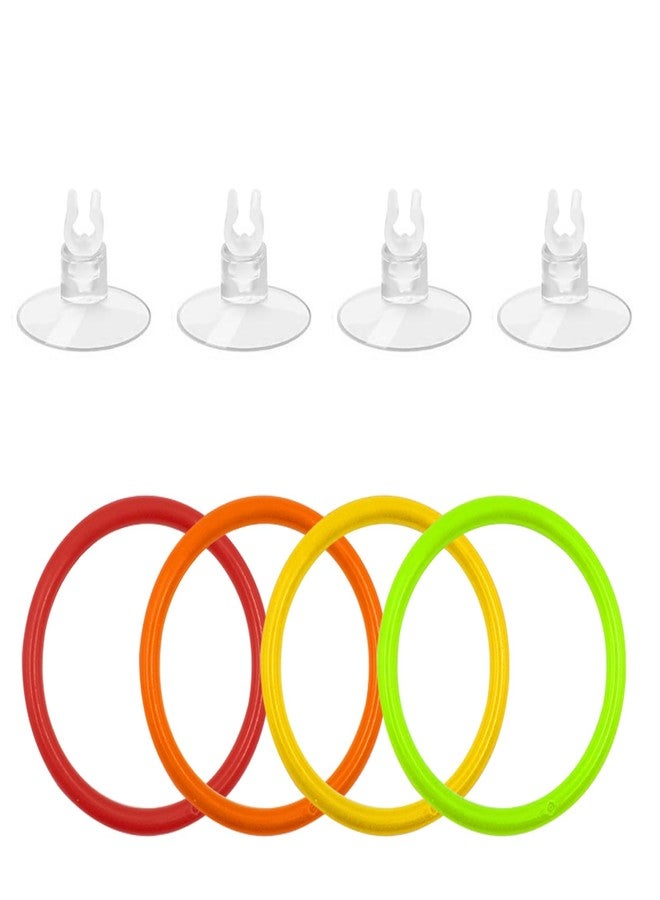 SnowTing 4 PCS Betta Fish Exercise Ring with Suction Cup and Zip Ties, Fish Training Loop for Small Tank, Betta Enrichment Toy, Aquarium Accessories, ID 2.4 Inch (Red, Green, Yellow, Orange) - Image 2