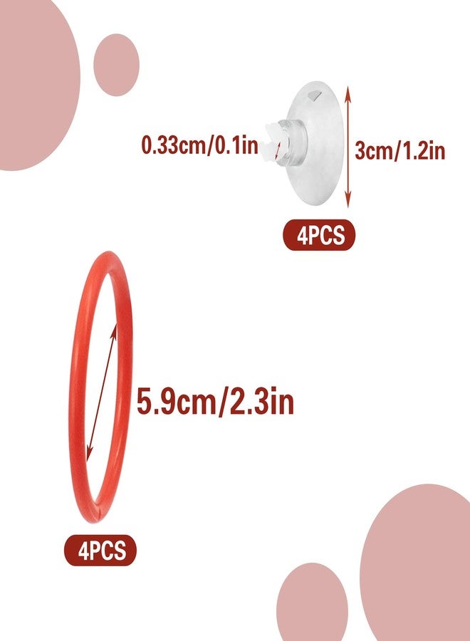 SnowTing 4 PCS Betta Fish Exercise Ring with Suction Cup and Zip Ties, Fish Training Loop for Small Tank, Betta Enrichment Toy, Aquarium Accessories, ID 2.4 Inch (Red, Green, Yellow, Orange) - Image 3