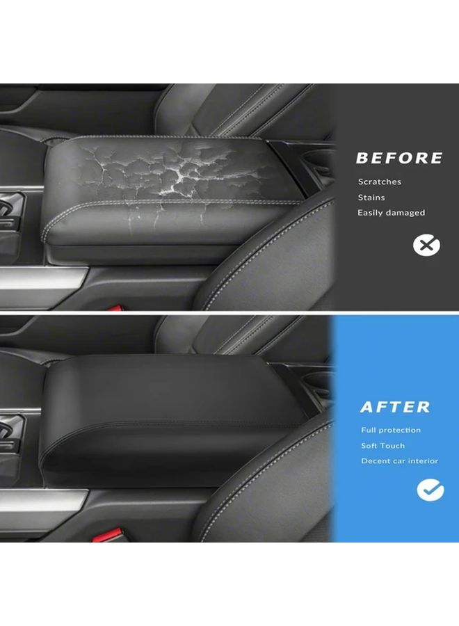 Armrest Cover For F150 With Soft Texture And Button Cutouts Black - Image 4