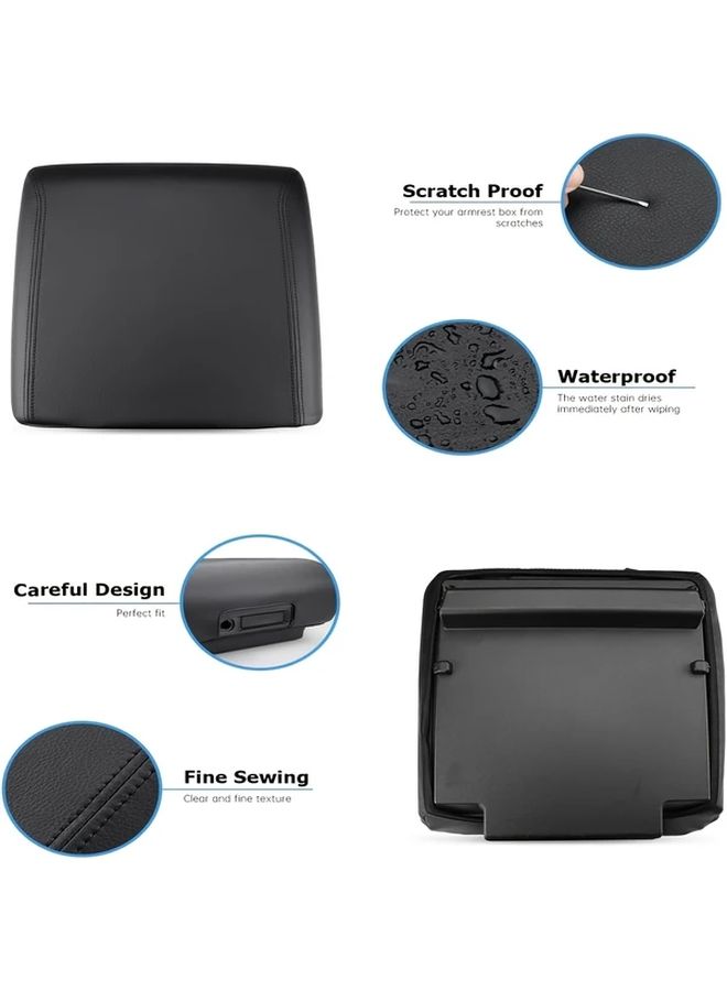 Armrest Cover For F150 With Soft Texture And Button Cutouts Black - Image 5