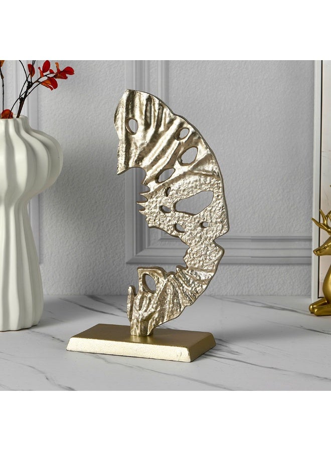 Danube Home Norwich Half Carved Circle Figurine - 22X11X39Cm Silver Resin Decorative Accent For Home Decor Trendy Tabletop Accessory, Easy Maintenance Decorative Home Accessories - Image 1