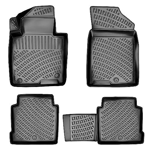 RizLiner Hyundai Sonata 2015-2019 (No Hybrid Models) & Kia Optima 2016-2020 Custom Fit Floor Mats Rubber 3D Car Mats 3D Laser Measured Floor Liners All Weather TPE (Front & Rear) - Image 1