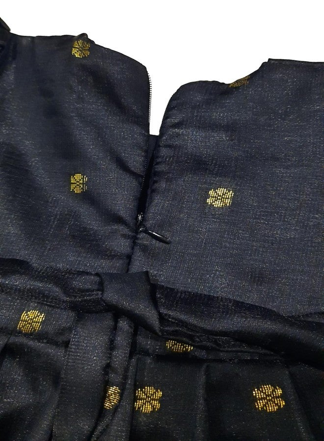 Luster Black Frock Satin (Age 0 to 5 yly), Special for Makar Sankrat, Pedda Panduga, Makara Sankranti, Pongal, Magh Bihu, Magha Mela (4-5 Years) - Image 5