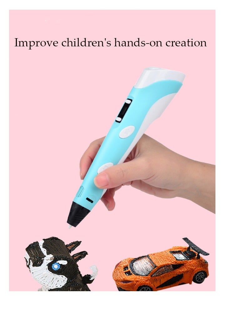 Generic 3D Printing Pen Cute Doodle Arts Craft Drawing USB Pen Set Education RBT Starter Kit Kids Toy    Generation Smart Children's Gift Three-Dimensional Painting Creative Room Temperature Pen + 3D Printi  - Image 5