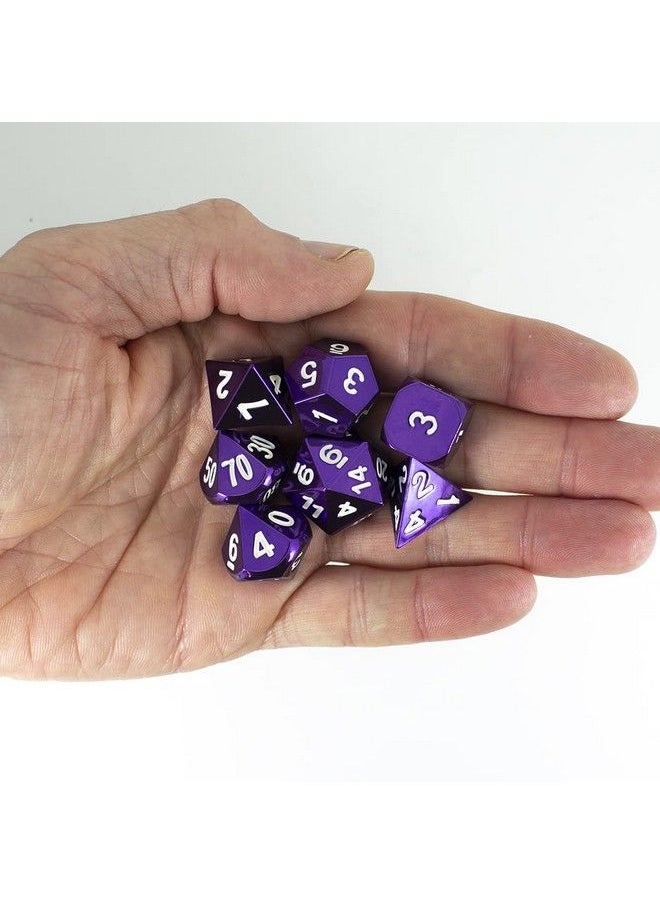 Paladin Roleplaying - Purple Metal Dice Full Polyhedral Set In Presentation Case - Image 1