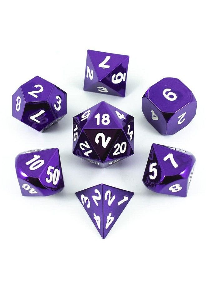 Paladin Roleplaying - Purple Metal Dice Full Polyhedral Set In Presentation Case - Image 1