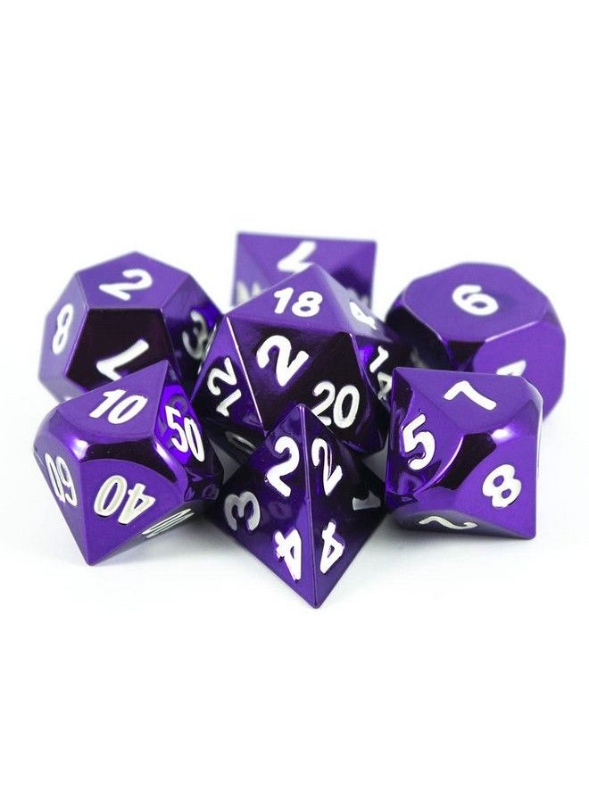 Paladin Roleplaying - Purple Metal Dice Full Polyhedral Set In Presentation Case - Image 1