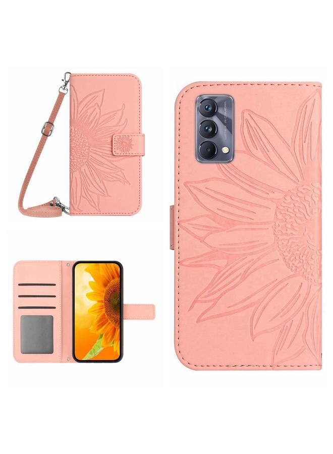 اس-توب جراب Realme GT Master Skin Feel Sun Flower Pattern Flip Leather Phone Case with Neckline - Image 1
