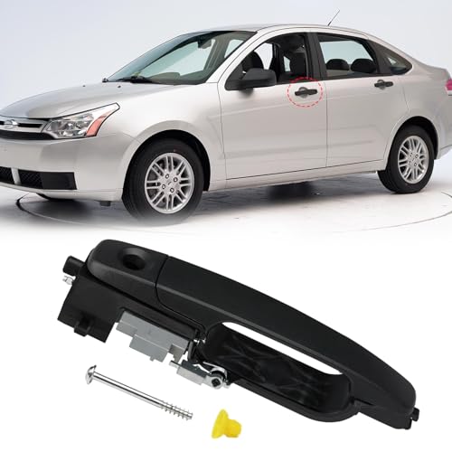 Moonlinks Compatible with Ford Focus 2008 2009 2010 2011 Exterior Door Handle Front Left Driver Side Replaces OE 8S4Z5422404AA Cap wKeyhole 8S4Z54218A14AA Bracket 8S4Z5426685B Matte Black - Image 1