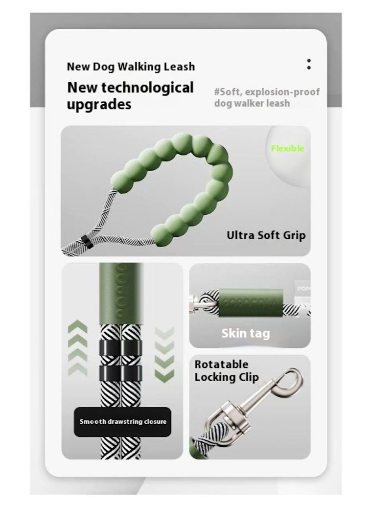 Hands-Free Adjustable Dog Leash with Crossbody & Waist Strap | Anti-Pull Dog Walking Rope for Small, Medium & Large Dogs | Tangle-Free 360° Swivel Clip - Image 3