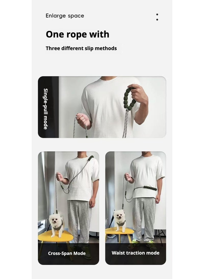 Hands-Free Adjustable Dog Leash with Crossbody & Waist Strap | Anti-Pull Dog Walking Rope for Small, Medium & Large Dogs | Tangle-Free 360° Swivel Clip - Image 2