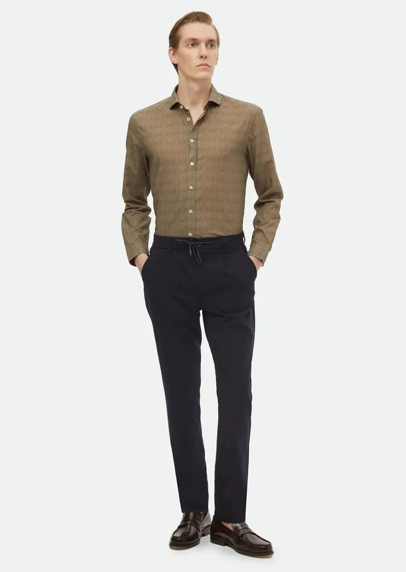 رامسي بنطال رياضي كاجوال بلون كحلي منسوج بقصة مريحة