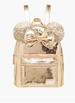 Disney Girls Minnie Mouse Sequin Embellished Backpack With Adjustable Strap And Zip Closure - 18X8.5X24 Cm Ramadan Collection  - Image 1