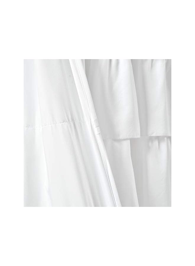 The Bros, White Ruffle Window Curtain-Shabby Chic Farmhouse Style Panel for Living, Dining Room, Bedroom (Single), 84” x 50 L - Image 5