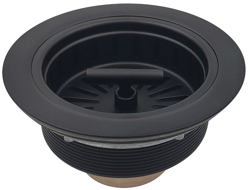 EADOT 312 Inch Matte Black All Stainless Steel Kitchen Sink Drain Strainer Assembly with Strainer Basket Drain Stopper Replacement for 35 Inch Kitchen Sink