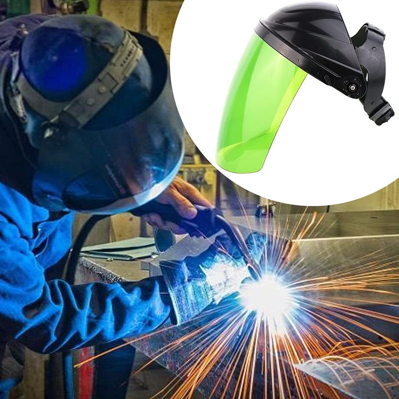 كلاراكو خوذة واقية شفافة مضادة للضباب تغطي الرأس بالكامل، مناسبة لأعمال اللحام والطحن، لون أخضر - Image 5