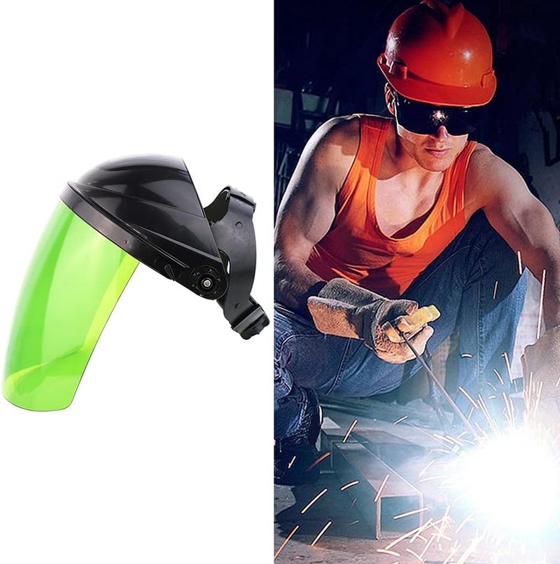 كلاراكو خوذة واقية شفافة مضادة للضباب تغطي الرأس بالكامل، مناسبة لأعمال اللحام والطحن، لون أخضر - Image 2