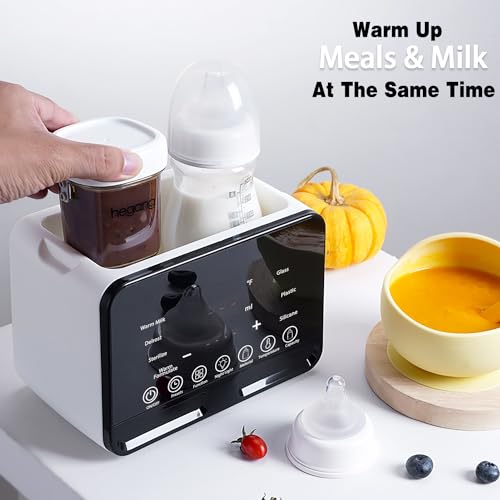 Losbenco Double Bottle Warmer and Steri-lizer, 8-in-1 Fast Baby Milk Warmer with Timer for Breastmilk or Formula, Multifunctional Bottle Warmer with Food Heater Defro - Image 4